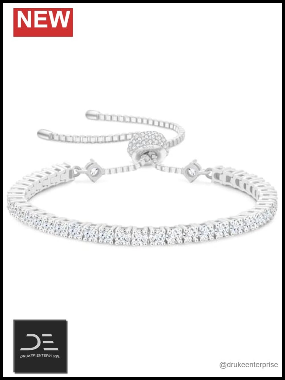 Moissanite Tennis Bracelet Women 925 Sterling Silver Adjustable